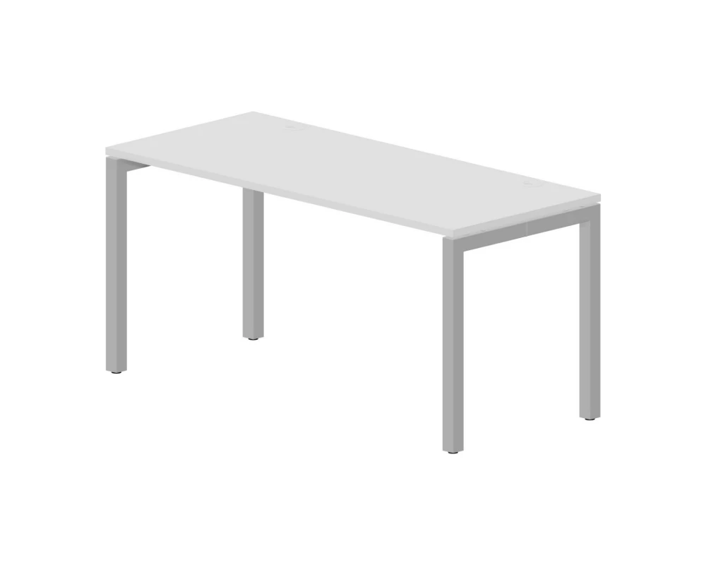 Стол письменный 1580х680х750 (2 громмета) Polo Белый/Алюминий