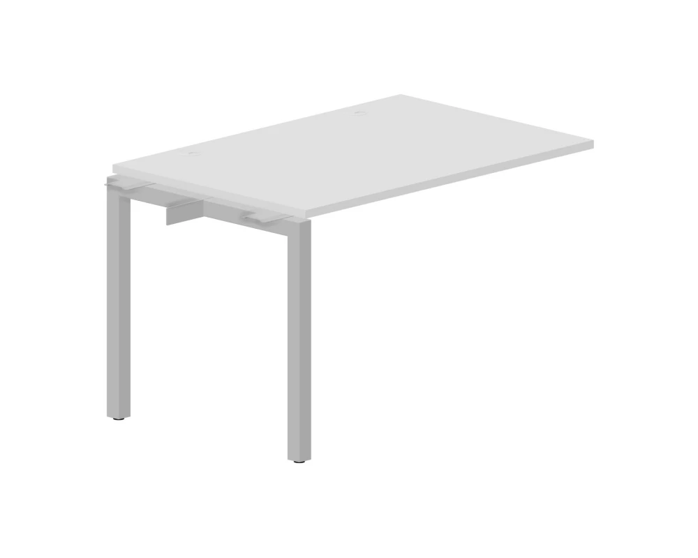 Стол-приставка 1180х780х750 (2 громмета) Polo Белый/Алюминий