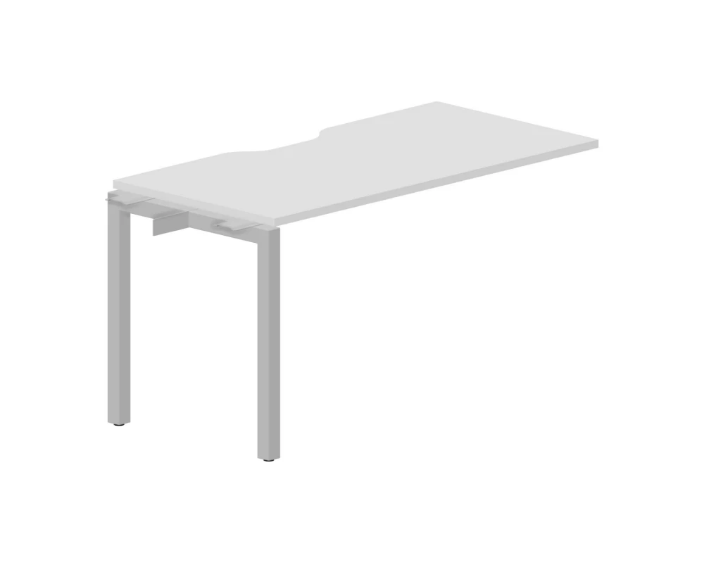 Стол-приставка с вырезом 1380х680х750 Polo Белый/Алюминий